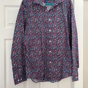 Apt. 9 Men's Blue Floral Button Down Shirt